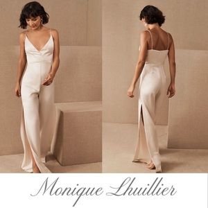 NWT Monique Lhuillier Doutzen Jumpsuit, Ivory, Size 8